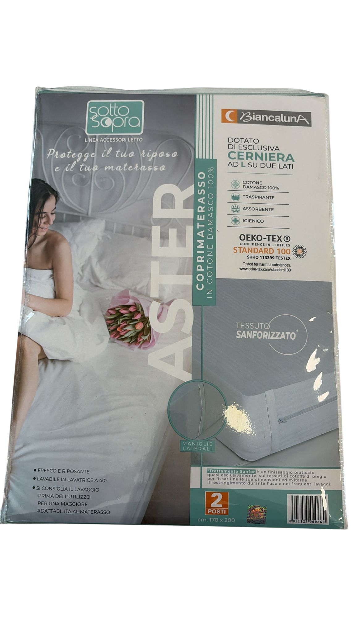 COPRIMAT. DAMASCO BIANCALUNA - Biancheria Letto - BIANCALUNA