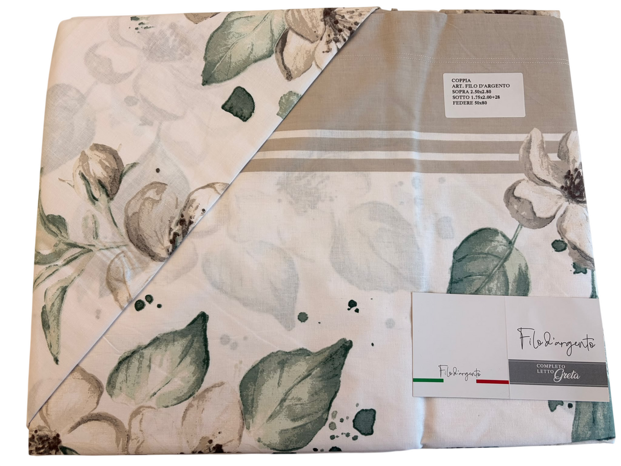 GRETA FIORI - Biancheria Letto - FILO D'ARGENTO