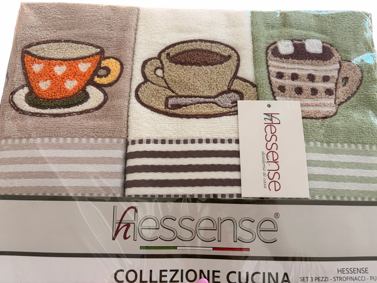 TRIS HESSENSE CAFFE' - Biancheria Cucina - HESSENSE